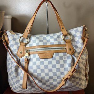Auth LOUIS VUITTON EVORA MM DAMIER AZUR